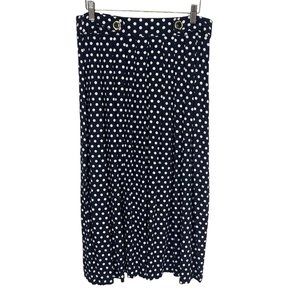 Vintage 90s Norton McNaughton Polkadot Pleated Full Skirt Large